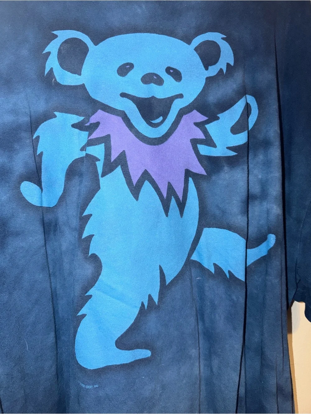 Vintage (Rare) Blue Tie-Dye Dancing Bear Band Collectors Shirt - Picture 3 of 6
